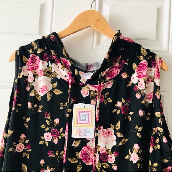 LuLaRoe Floral Sleeveless Hoodie - Picture 10 of 10